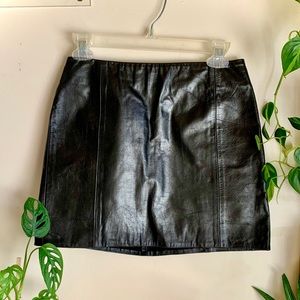 BCBG Maxazria Leather Mini Skirt